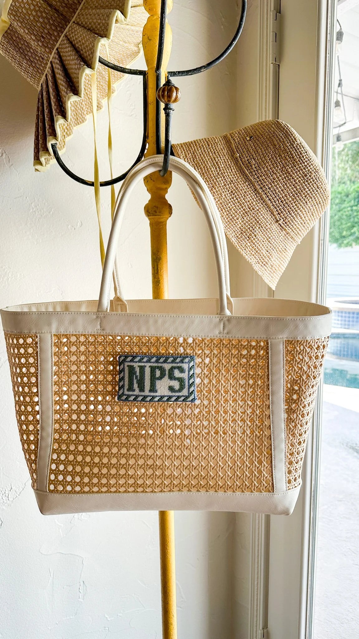 How to Needlepoint a Monogram FOR a Rattan Bag (and Make It Extra Chic)