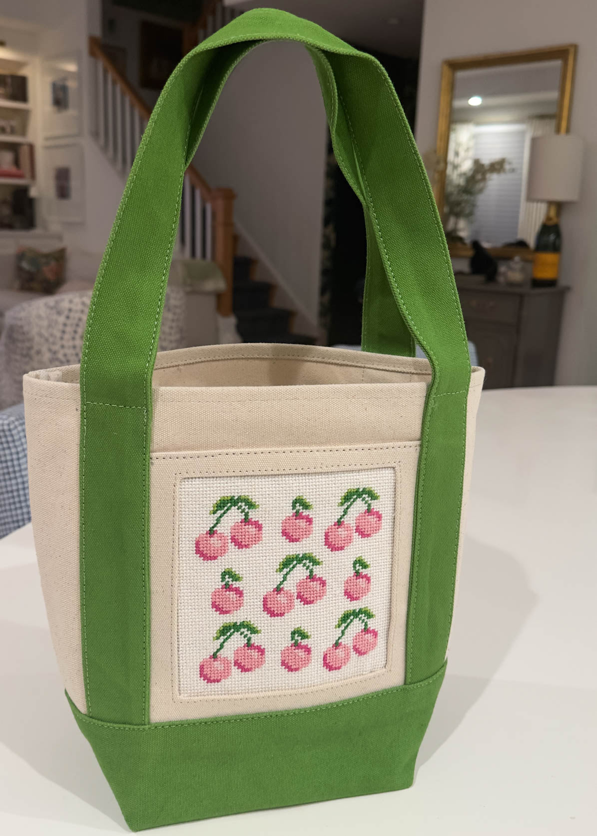 Self-Finishing Boat Tote - Natural & Lime