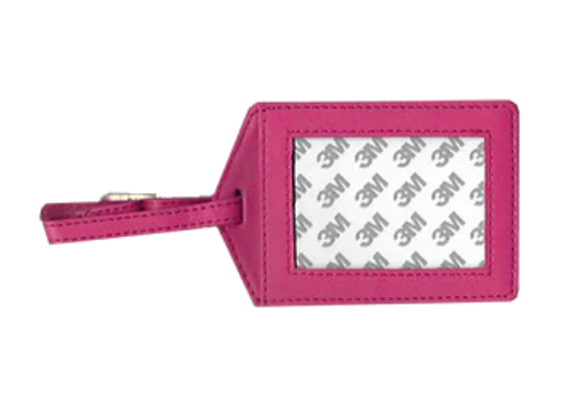 Hot Pink Self-Finishing Leather Luggage Tag